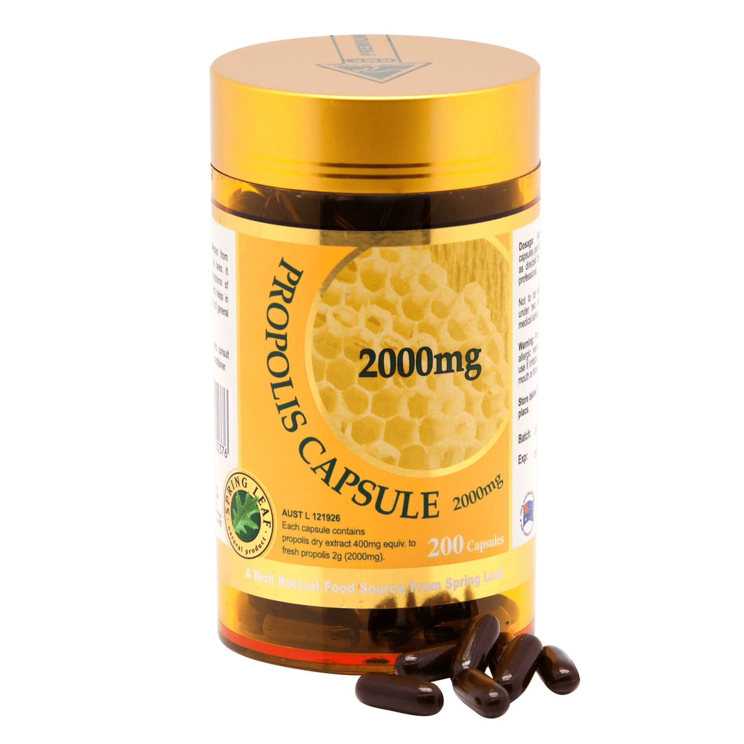 Propolis 2000 Mg Capsule Australia - 200 Capsules Spring Leaf | BeeVitamins